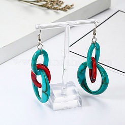 Акриловые овальные серьги-подвески с кольцом&nbsp;FS-WG43E6C-03