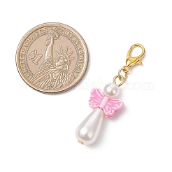 Подвесной ангелочек из акрила и АБС-пластика с имитацией жемчуга HJEW-JM04236