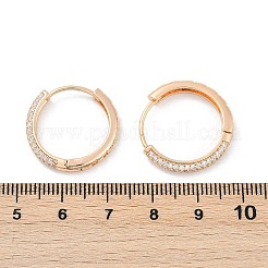 Латунные серьги-кольца из прозрачного кубического циркония EJEW-K300-11G