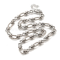 Овальные текстурированные цепочки-цепочки «бесконечность» из нержавеющей стали 304 для женщин и мужчин NJEW-K249-20A-P