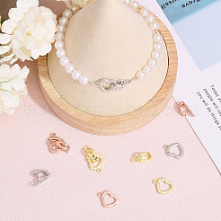 6 шт. 3-цветная латунная застежка с прозрачным кубическим цирконием KK-CA0002-68