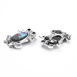 Брошь в виде лягушки из натурального панциря пауа PALLOY-Q438-006D-RS