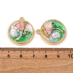 Сплав эмали цветочные кулоны&nbsp;ENAM-B028-41KCG-03