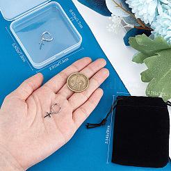 1 пара серег-колец с крестообразным родиевым покрытием из стерлингового серебра для женщин&nbsp;EJEW-BBC0001-53