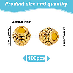 100 шт. бусины из сплава в тибетском стиле TIBEB-GO0001-11