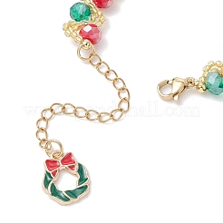 Рождественские браслеты из стекла и стеклянных бусин для женщин BJEW-MZ00228