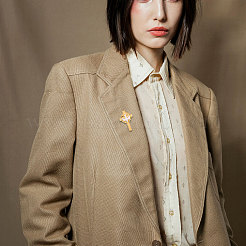 15 шт. крест с эмалированными булавками в виде голубя мира&nbsp;JEWB-CA0001-55