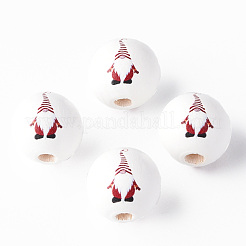 Расписные бусы из натурального дерева WOOD-N006-189