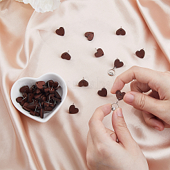 60 шт. деревянные серьги-гвоздики EJEW-FI0003-33A