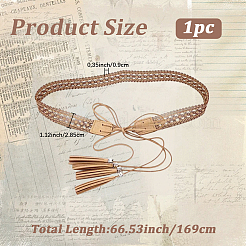 Ремни-цепочки с кисточками из искусственной кожи в стиле бохо AJEW-WH20033-096AS-D