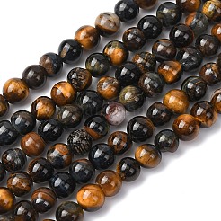 Природных тигровый глаз бисер нитей&nbsp;G-F591-18-8mm-08
