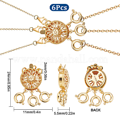 3-прядная латунная застежка с 6 отверстиями FIND-SC0003-31G