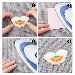 Полотенце в стиле вышивки ткань гладить/пришивать заплатки DIY-WH0308-79