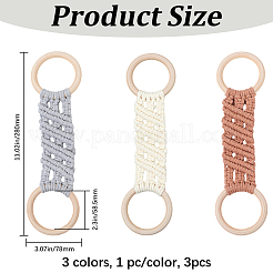 3шт. вешалка для полотенец из хлопчатобумажной нити 3 цветов AJEW-GF0011-76