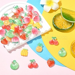 60 шт. 6 стиля фруктовых прозрачных и непрозрачных кабошонов из декаден-полимерной смолы&nbsp;CRES-YW0002-68