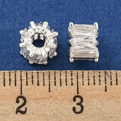 Покрытие стойки латунь микро паве розовый кубический цирконий европейские бусины&nbsp;KK-L215-327S