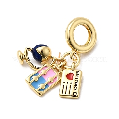 Латунные эмалевые разноцветные европейские подвески KK-C138-10G