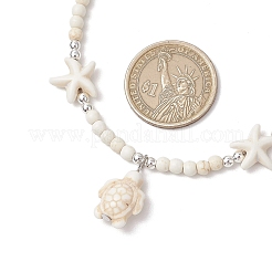 Ожерелья с подвесками в виде морских черепах и морских звезд из синтетической бирюзы&nbsp;NJEW-JN05210-02