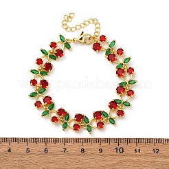 Браслеты из латуни с микропаве и фианитами для женщин BJEW-D342-05G