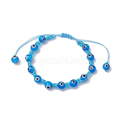 Бусины лампворк от сглаза плетеные браслеты из бисера для мужчин и женщин&nbsp;BJEW-MZ00160-04