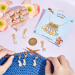 Маркеры петель с замком на подвеске из сплава эмали HJEW-AB00119