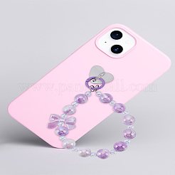 Ремни для мобильного телефона с акриловыми бусинами в виде банта&nbsp;AJEW-LP0004-82