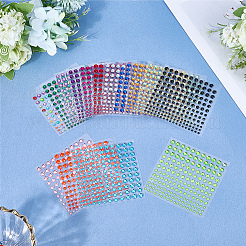 15 шт. плоская круглая акриловая наклейка со стразами DIY-SP0004-42