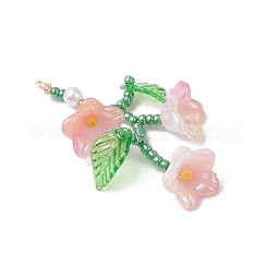 Подвески из стеклянных семян с цветами&nbsp;PALLOY-MZ00988