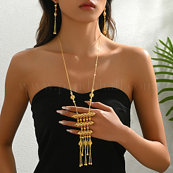 Элегантные многослойные геометрические колье и серьги из латуни для женщин ID8941