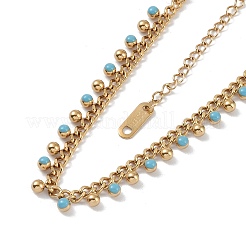 Цепочки из нержавеющей стали 304 с эмалью&nbsp;LS-NJEW-P302-03G