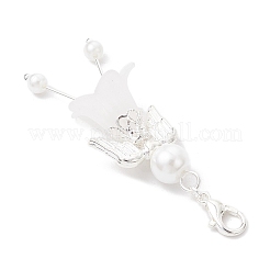 Подвесные украшения из матового акрила и стеклянных жемчужных бусин&nbsp;HJEW-JM03488-02