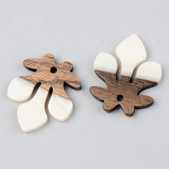 Подвески из непрозрачной смолы и ореха&nbsp;RESI-S389-051B-C04