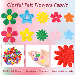 300 шт. 5 стиля цветочных нетканых аксессуаров&nbsp;DIY-SC0031-15