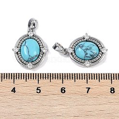 Овальные подвески из синтетической бирюзы KK-U043-44P-D