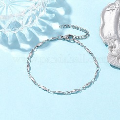 Не тускнеющие браслеты из нержавеющей стали 304 с овальными звеньями для женщин и мужчин BJEW-JB10271