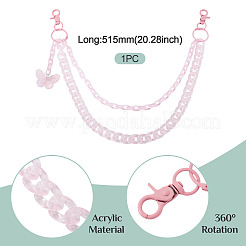 Акриловые бабочки многослойные цепочные ремни для джинсовых брюк&nbsp;HJEW-TAC0113