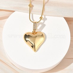 Ожерелья с подвесками из нержавеющей стали 304 с микропаве из прозрачных кубических цирконий для женщин&nbsp;LS-NJEW-Z103-01G-04