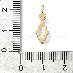 Латунь стекло кулоны&nbsp;KK-U061-20G-02