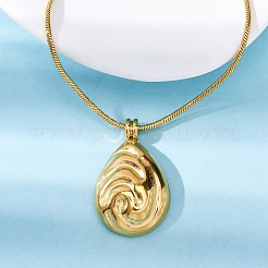 304 нержавеющая сталь каплевидной формы ожерелья змеиная цепь NJEW-U026-09G