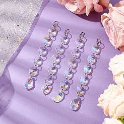 Рождественские стеклянные восьмиугольные бусины подвесные ловцы солнца HJEW-JM02269