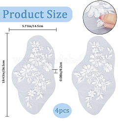 Цветочная вышивка полиэстером пришить аппликации PATC-WH0012-32C