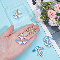 4 шт. подвески-якоря из стеклянных бусин&nbsp;PALLOY-GO00066