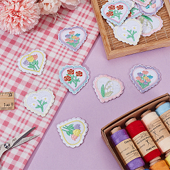 3 комплект из 15 полиэстеровых нашивок с компьютерной вышивкой в виде сердца и цветка&nbsp;PATC-HY0001-92