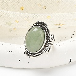 Регулируемые кольца из натурального зеленого авантюрина RJEW-I108-01AS-02