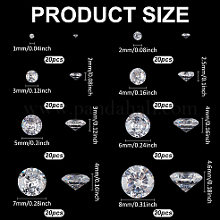 160 шт. 8 стиля кубических циркониевых кабошонов ZIRC-PH0001-52