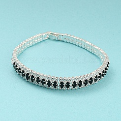 Браслет из латуни с конским глазом и стойкой BJEW-Q771-07S