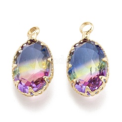 Двухцветные подвески из прозрачного стекла&nbsp;GLAA-F110-01A