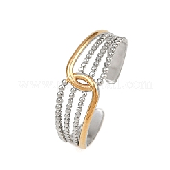 Двухцветные манжетные кольца из нержавеющей стали 304 RJEW-S635-01GP-07