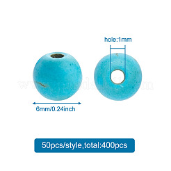 400 шт. нити синтетических бирюзовых бусин 8 цветов TURQ-KS0001-01