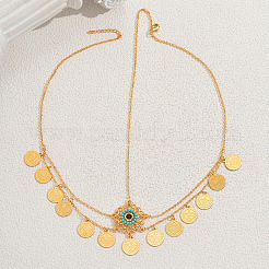 Элегантный цинковый сплав винтажный цветок монета кисточка украшения для волос латунные цепочки для женщин праздничная и праздничная одежда YP6332